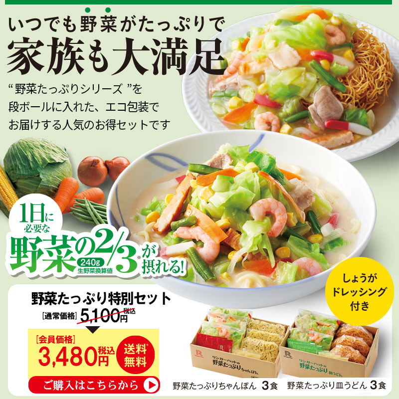 野菜たっぷり特別セット