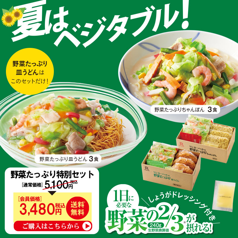 野菜たっぷり特別セット