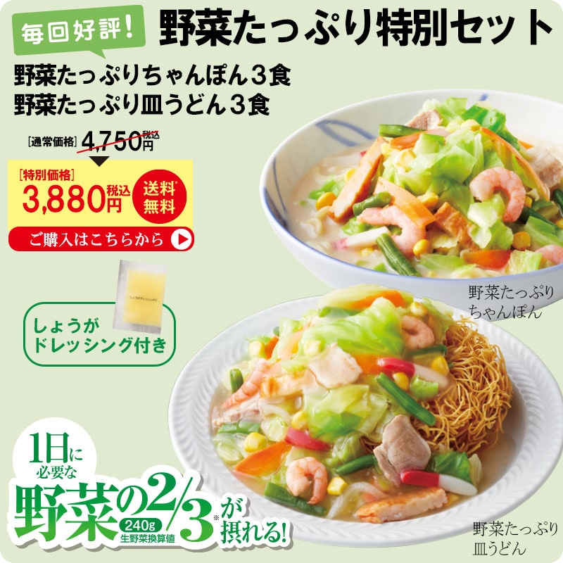 野菜たっぷり特別セット