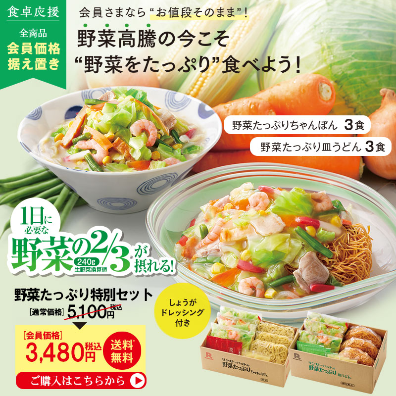 野菜たっぷり特別セット