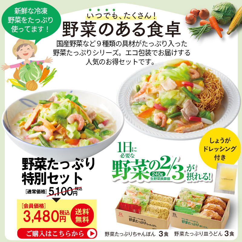 野菜たっぷり特別セット